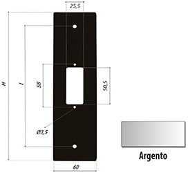 PLACCHE COPRIVANO ALLUMINIO X COMANDO MOTORE TAPP.