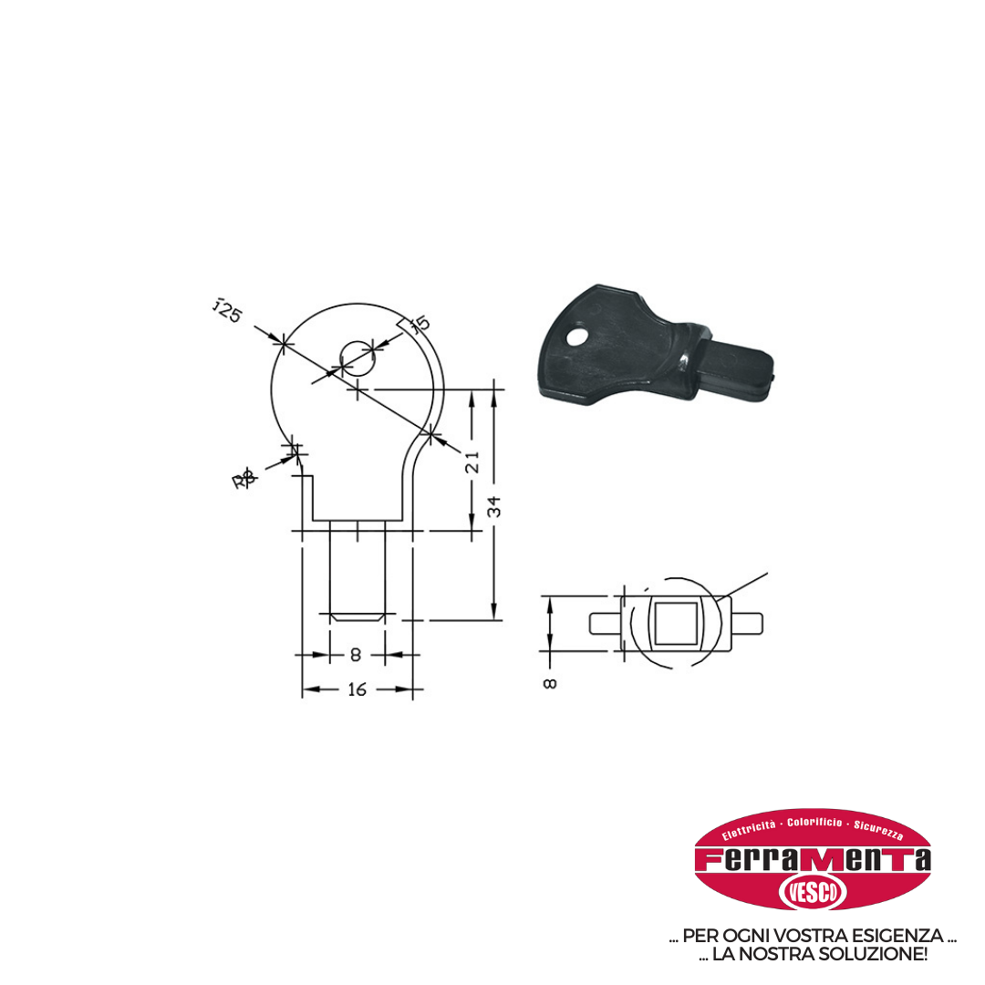 CHIAVI TAVEL.PVC QUADRO 7 MASCHIO (Pezzi per confezione: 10) (Cod.art. 304632)