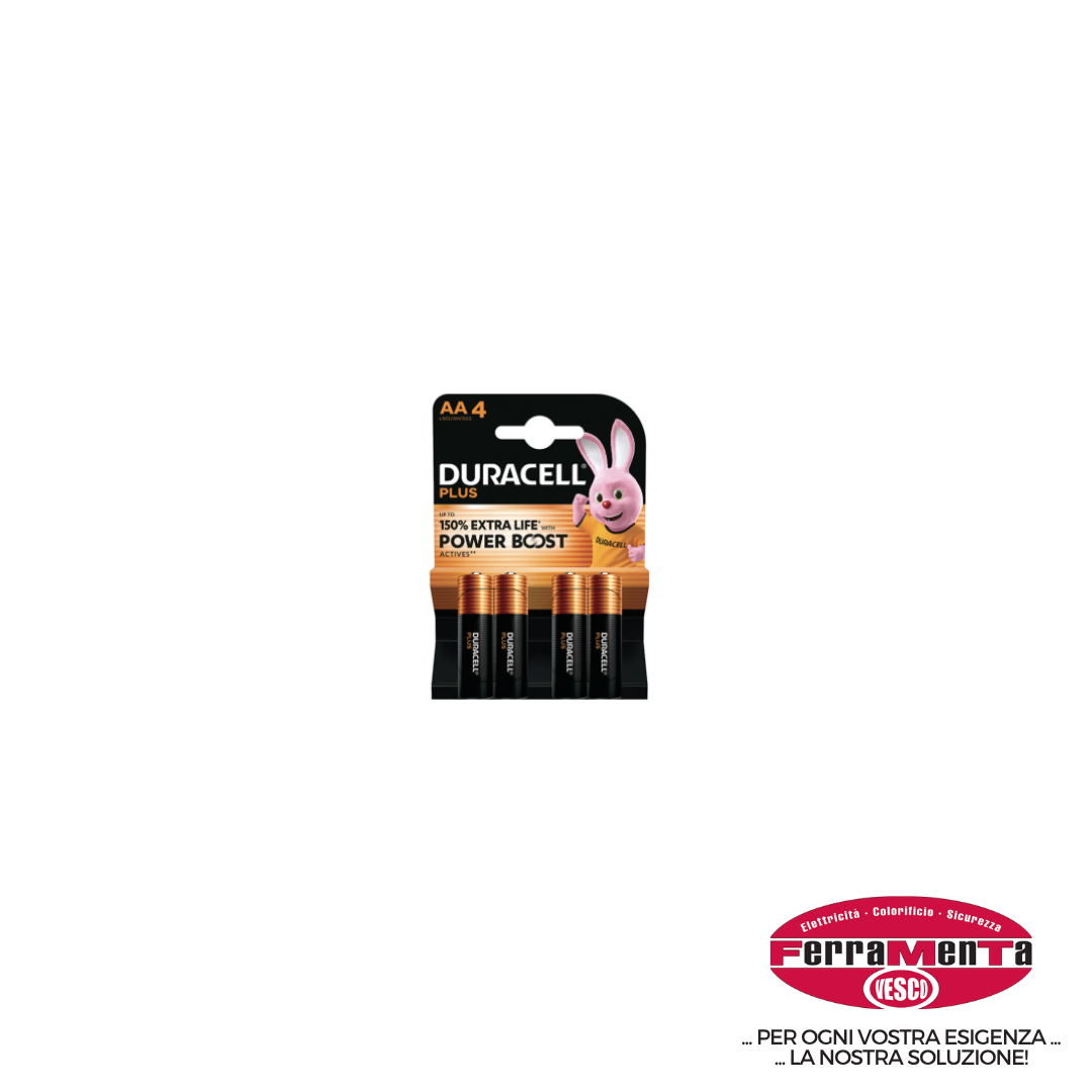 PILE DURACELL STILO AA BOOST PZ4 (Pezzi per confezione: 20) (Cod.art. 305307)