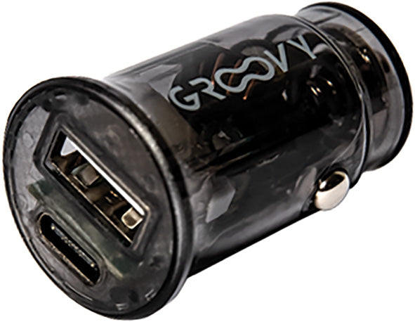 CARICATORE AUTO GROOVY USB-A + USB-C