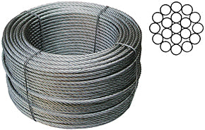 FUNE ACCIAIO ZINCATO SPIROIDALE 19 FILI MT.100