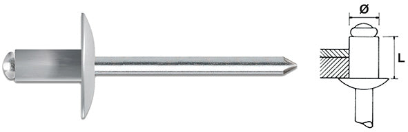RIVETTI TECFI ALLUM. T.LARGA 4,0X10 (Pezzi per confezione: 500) (Cod.art. 795400)