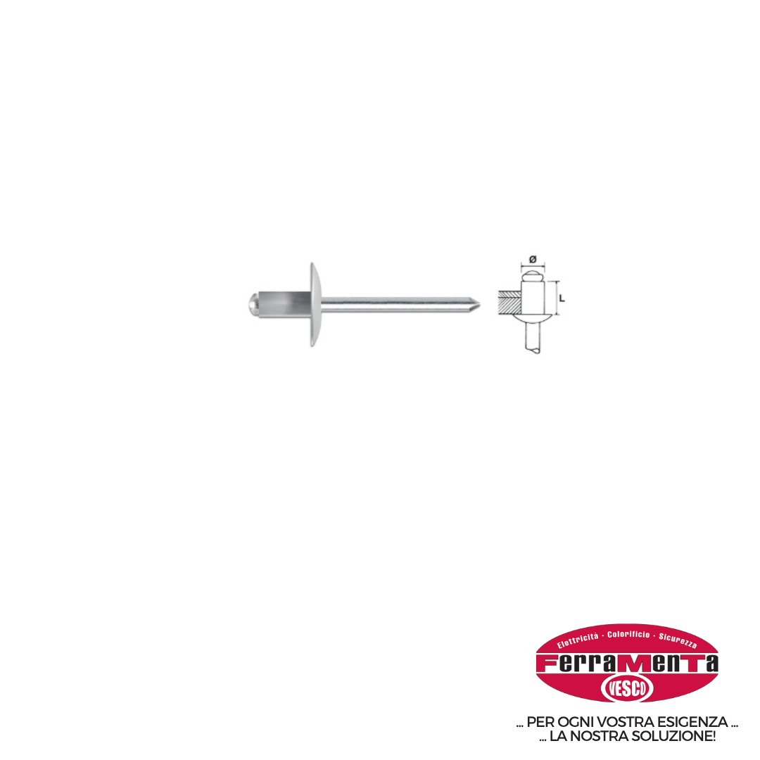 RIVETTI TECFI ALLUM. T.LARGA 4,0X10 (Pezzi per confezione: 500) (Cod.art. 795400)