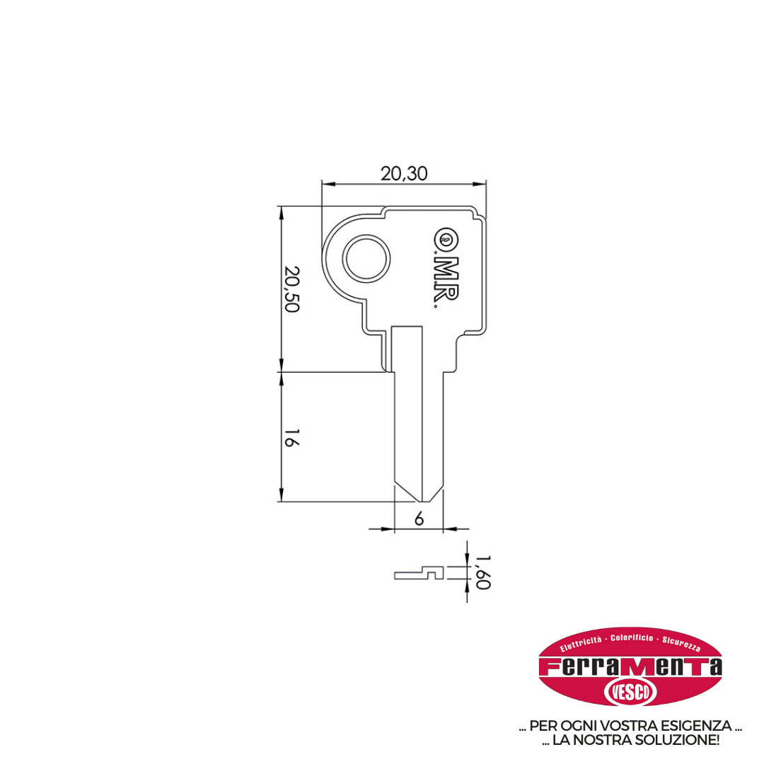 CHIAVI OMR N SEAT SCHG05005 (Pezzi per confezione: 25) (Cod.art. 844149)