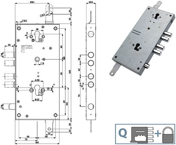 SERRATURE MOTTURA PER PORTE TESIO 898T171W0Q