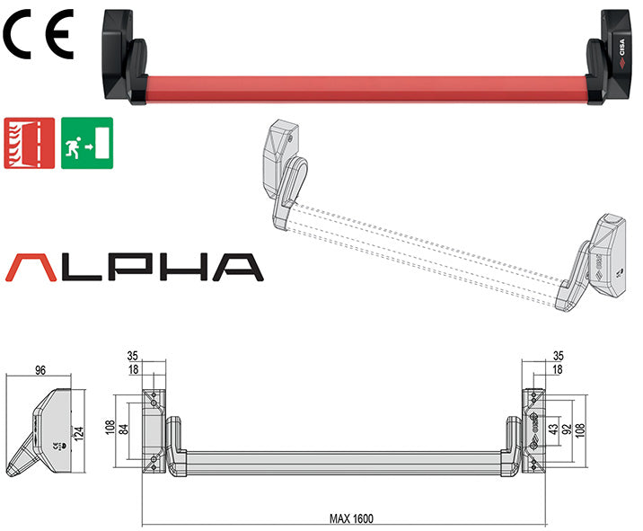 MANIGLIONI ANTIPANICO CISA ALPHA