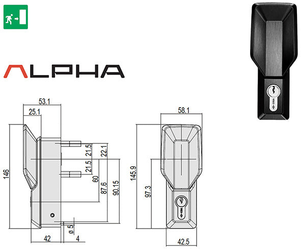 ACCESSORI CISA MANIGLIONI ANTIP. ALPHA