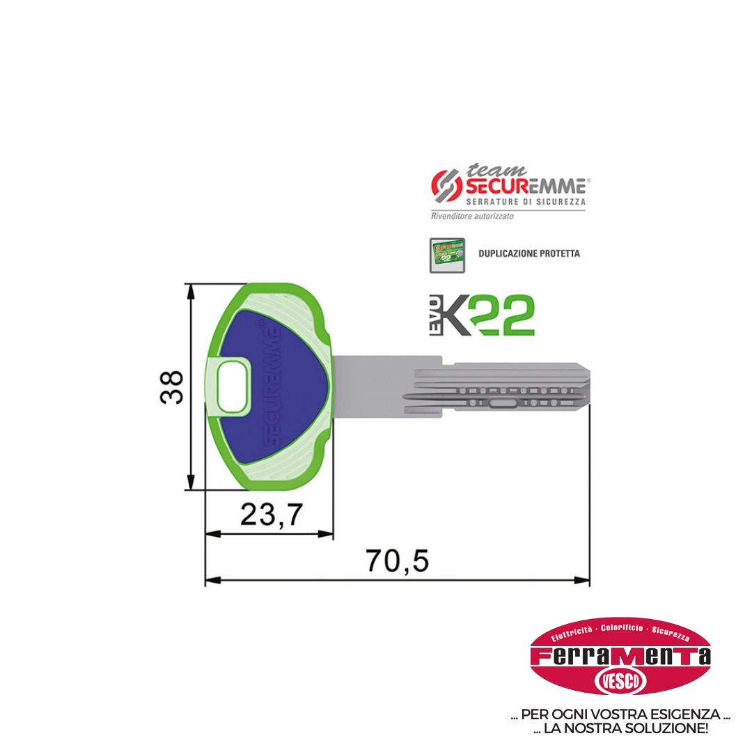 CHIAVI SECUREMME P TEAM EVOK22 (Pezzi per confezione: 10) (Cod.art. 862183)