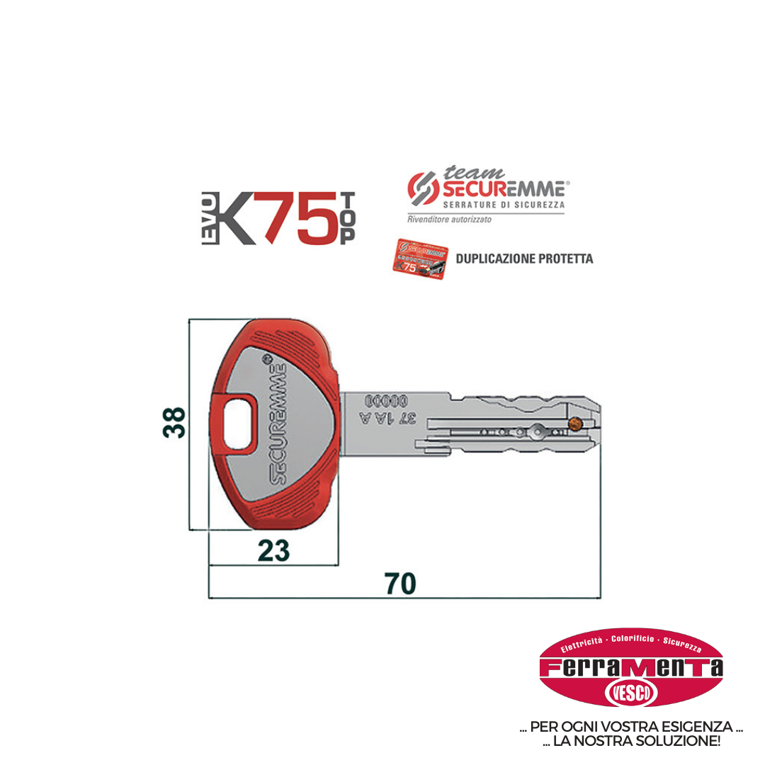 CHIAVI SECUREMME P TEAM EVOK75 1B13 (Pezzi per confezione: 5) (Cod.art. 862195)