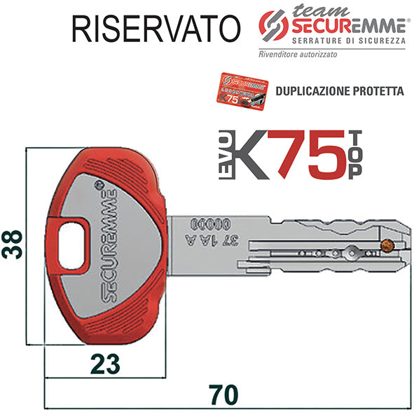 CHIAVI SECUREMME P TEAM EVOK75 1A13 (Pezzi per confezione: 5) (Cod.art. 862197)