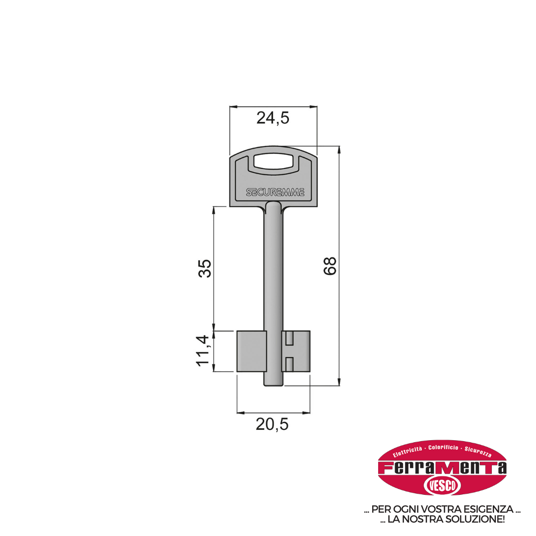 CHIAVI SECUREMME S TIPO B MM.68 DM (Pezzi per confezione: 10) (Cod.art. 862230)