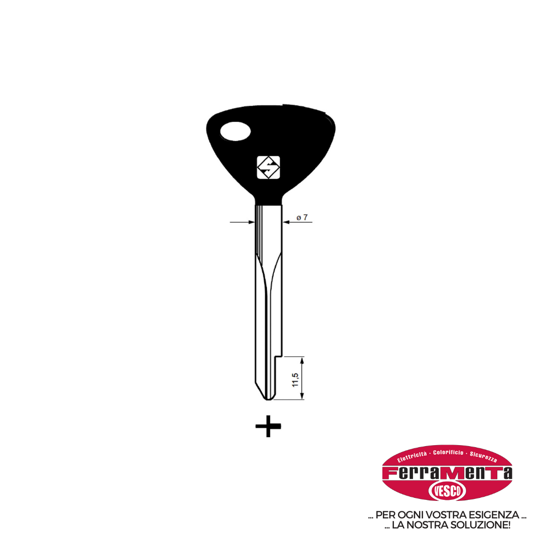 CH.SILCA N FIAM ISEO CISA XF2P-3K (Pezzi per confezione: 5) (Cod.art. 880910)