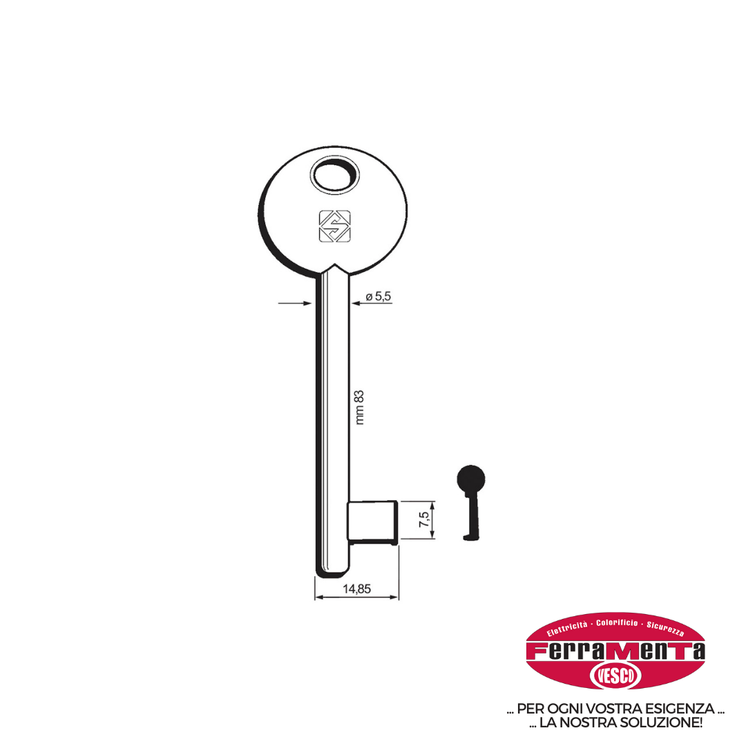 CH.SILCA PATENT PASS. 6P2S-20G (Pezzi per confezione: 5) (Cod.art. 883072)
