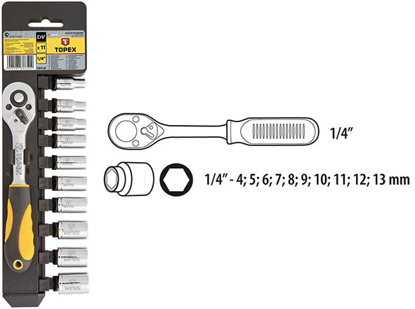 CHIAVI A BUSSOLA 1/4 SERIE PZ.11 TOPEX 38D650