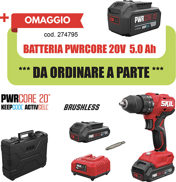 TRAPANI PERCUSSIONE BATTERIA SKIL 3021HA RED LINE