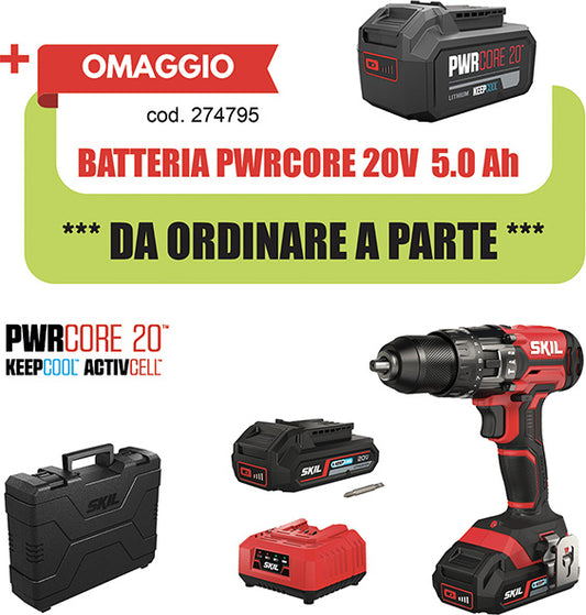 TRAPANI PERCUSSIONE BATTERIA SKIL 3020HD RED LINE