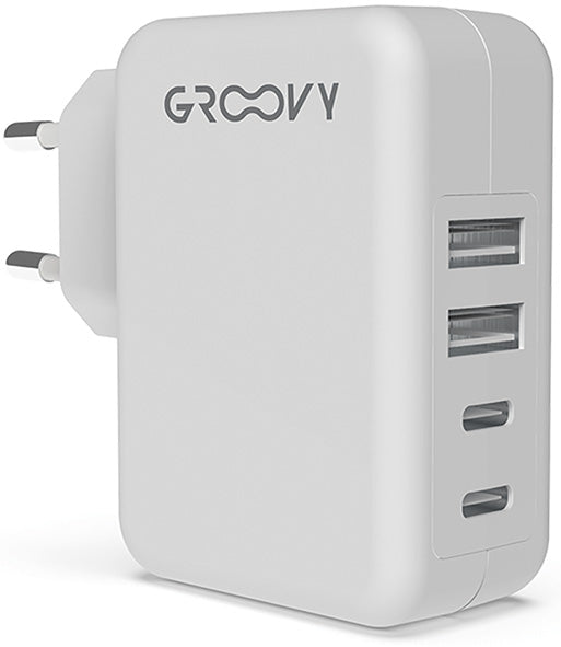 SPINE MURO CARICATORE GROOVY 4.8A 2-USB / 2-USB-C