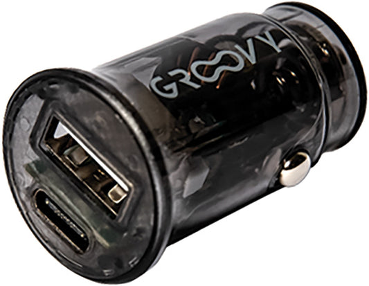 CARICATORE AUTO GROOVY USB-A + USB-C