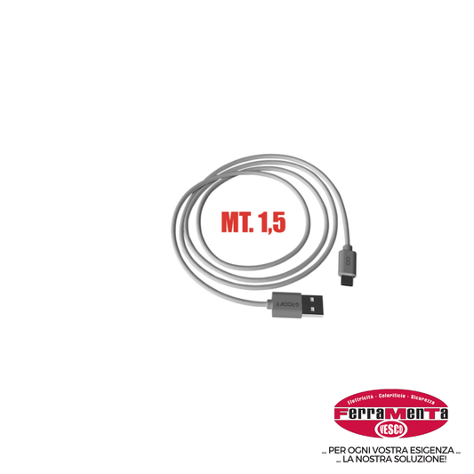 CAVO GROOVY USB-A/TYPE-C  3A MT.1,5 (Pezzi per confezione: 5) (Cod.art. 307586)