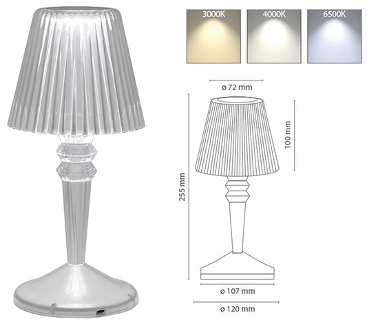 LAMPADE NOVA DA TAVOLO LED TRI-WHITE MOD.KRISTALL