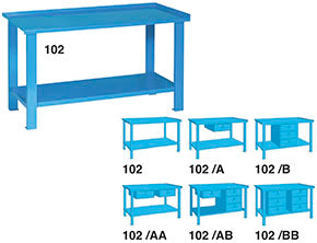 BANCO LAVORO MONOBLOCCO PIANO IN LAMIERA ART.102