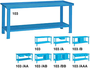BANCO LAVORO MONOBLOCCO PIANO IN LAMIERA ART.103