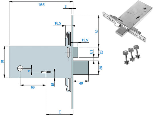 SERRATURE NUOVA FEB INFILARE TRIPLICE F6873