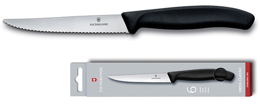 COLTELLI VICTORINOX BISTECCA L.ONDULATA PZ.6 NERO