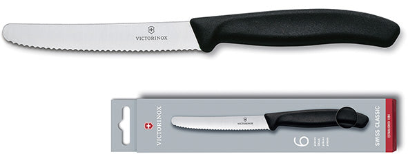 COLTELLI VICTORINOX TAVOLA L.ONDULATA PZ.6 NERO