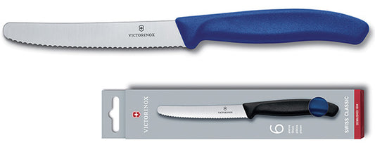 COLTELLI VICTORINOX TAVOLA L.ONDULATA PZ.6 BLU