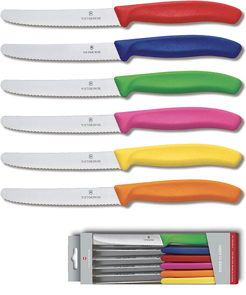 COLTELLI VICTORINOX TAVOLA L.ONDULATA PZ.6 MIX