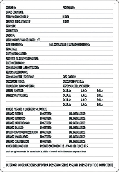 CARTELLI POLIONDA PER CONCESSIONI EDILI