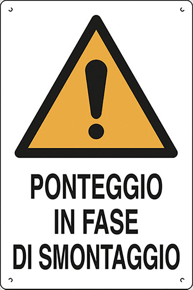 CARTELLI POLIONDA PONTEGGIO IN FASE DI SMONTAGGIO