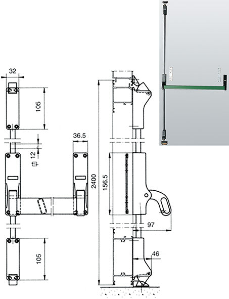 MANIGLIONI ANTIPANICO SAVIO VERTICALI CIRCEO KH.2