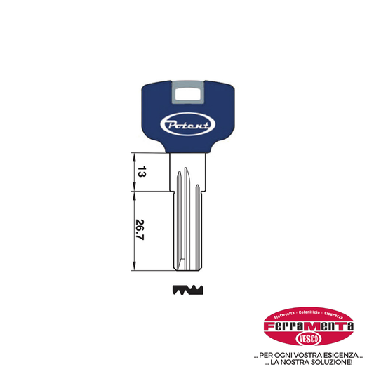 CHIAVI POTENT P 3400.K.B BLU (Pezzi per confezione: 10) (Cod.art. 596639)