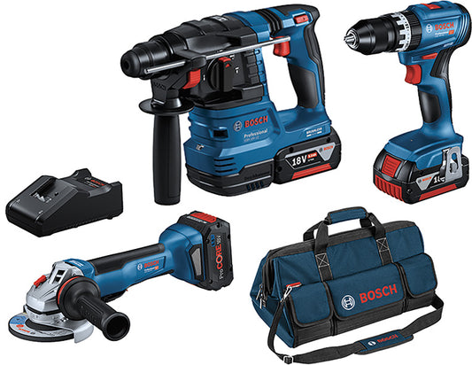 KIT BOSCH BAT. GBH 18V-22 +GSB 18V-45 +GWS 18V-10