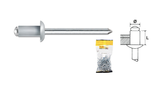 RIVETTI TECFI ALLUM. *100PZ 3,0X12 (Cod.art. 795006)