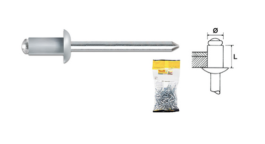 RIVETTI TECFI ALLUM. *100PZ 4,8X16 (Cod.art. 795081)