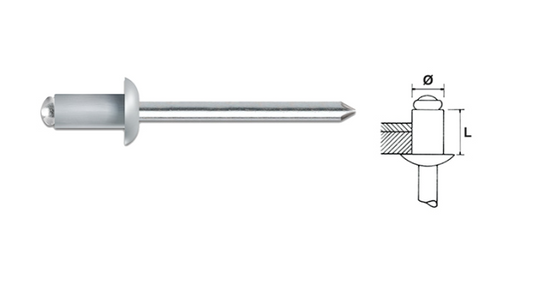RIVETTI TECFI ALLUMINIO 4,8X10 (Pezzi per confezione: 500) (Cod.art. 795275)