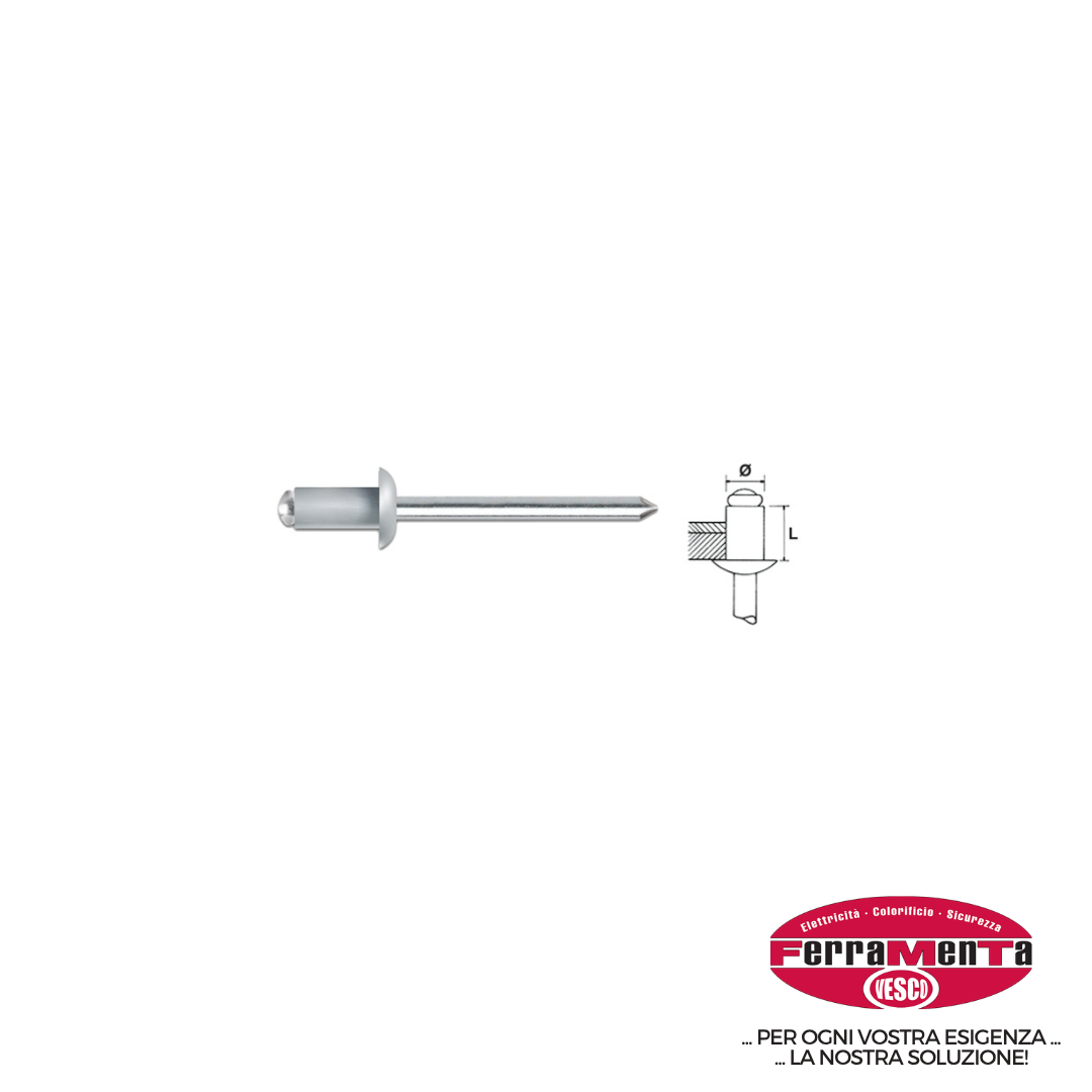 RIVETTI TECFI ALLUMINIO 4,8X25 (Pezzi per confezione: 250) (Cod.art. 795290)