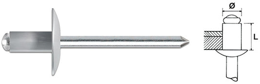 RIVETTI TECFI ALLUM. T.LARGA 4,0X10 (Pezzi per confezione: 500) (Cod.art. 795400)