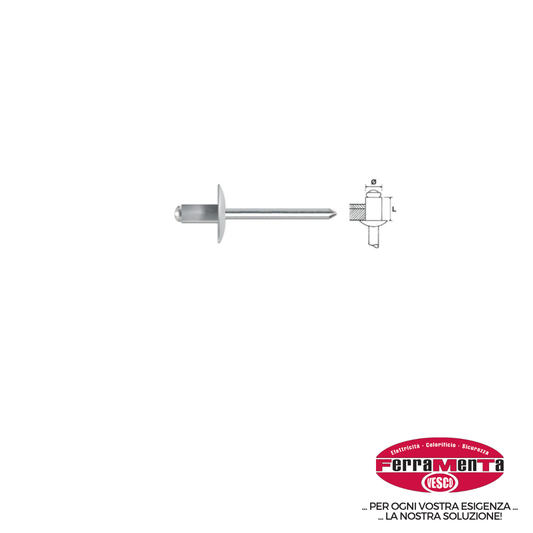 RIVETTI TECFI ALLUM. T.LARGA 4,0X10 (Pezzi per confezione: 500) (Cod.art. 795400)