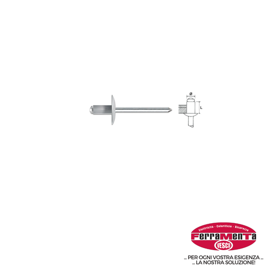 RIVETTI TECFI ALLUM. T.LARGA 4,0X12 (Pezzi per confezione: 500) (Cod.art. 795412)