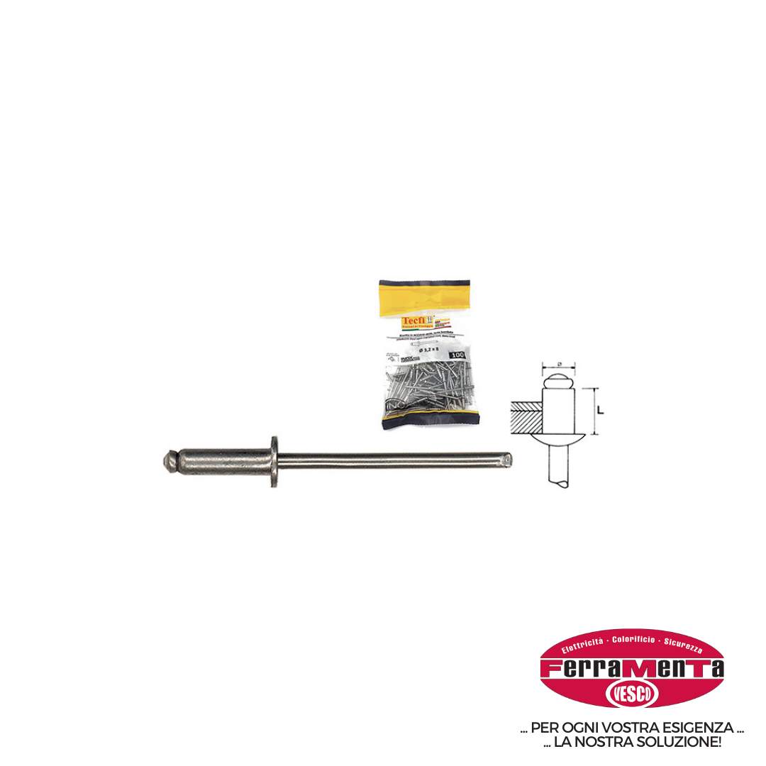 RIVETTI INOX PZ.100 4,8X12 (Cod.art. 796211)