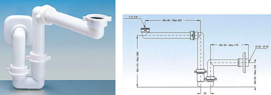 SIFONE LIRA SALVASPAZIO PER LAVABO