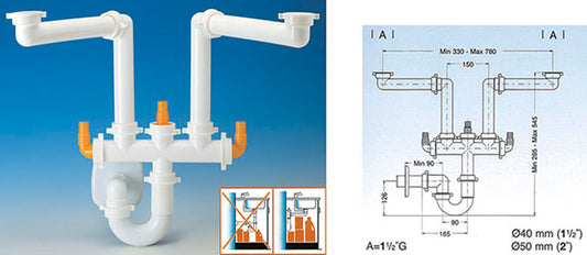 SIFONE LIRA SPAZIO 2 PER LAVELLI