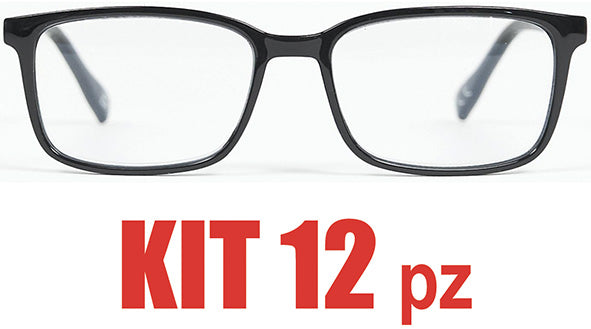OCCHIALI DA LETTURA * KIT PZ.12 SQUARE NERO