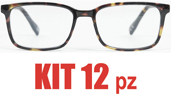 OCCHIALI DA LETTURA * KIT PZ.12 SQUARE TARTARUGA