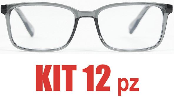 OCCHIALI DA LETTURA * KIT PZ.12 SQUARE TRASPARENTE