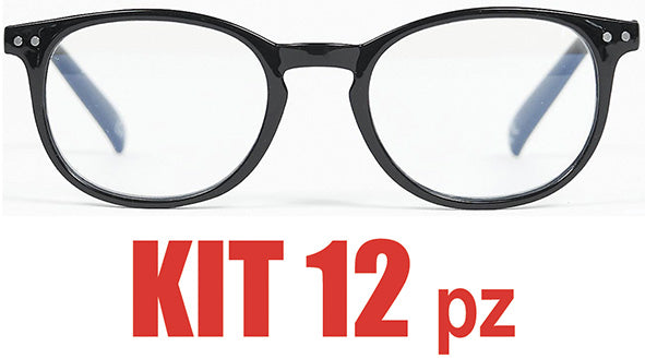OCCHIALI DA LETTURA * KIT PZ.12 ROUND NERO